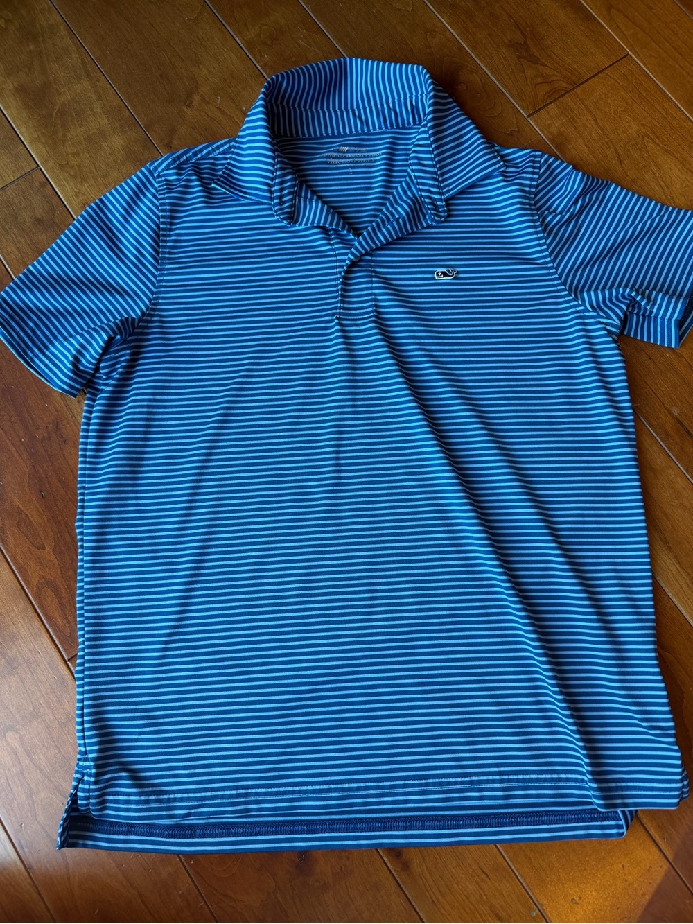 Vineyard Vines Blue & White Striped Polo